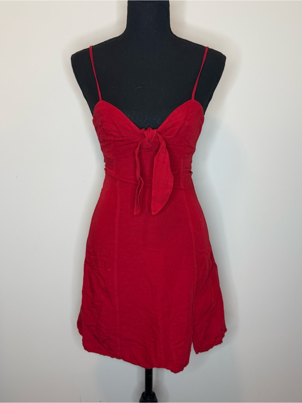 Zara Red Tie-Front Mini Dress